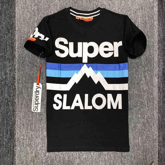 Super Dry Shalom Pyramid T-sirt Black and Blue - Obeezi