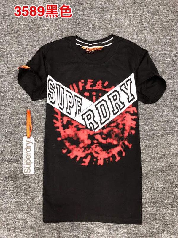 Super Dry Stacker Standard Black Mix With Red Write T-shirt - Obeezi