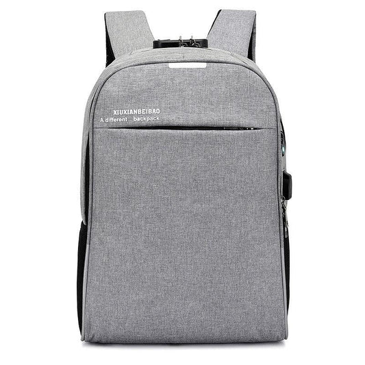 Super Smart Anti-Theft Security Lock BackPack With USB Charging Port- Ash - Obeezi.com