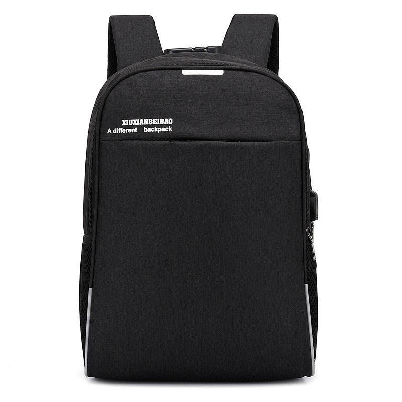 Super Smart Anti-Theft Security Lock BackPack With USB Charging Port- Black - Obeezi.com