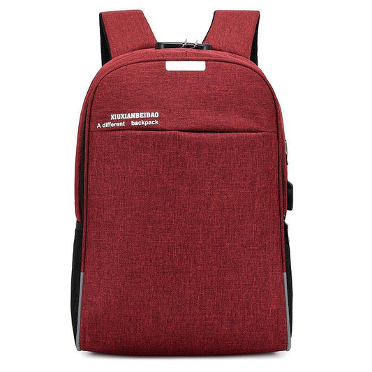 Super Smart Anti-Theft Security Lock BackPack With USB Charging Port- Red - Obeezi.com