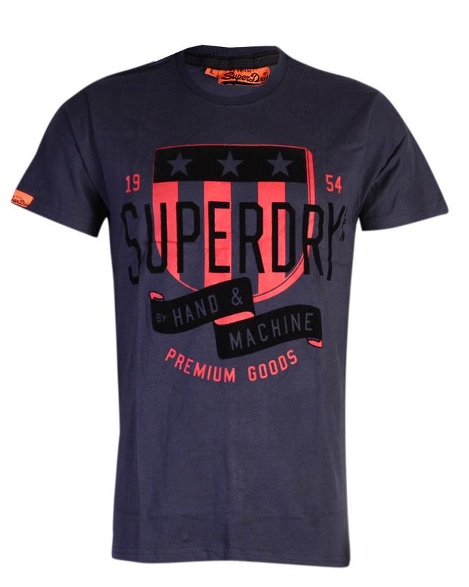 Superdry ByHand And Machine Trackster Sprint Navyblue T-shirt - Obeezi