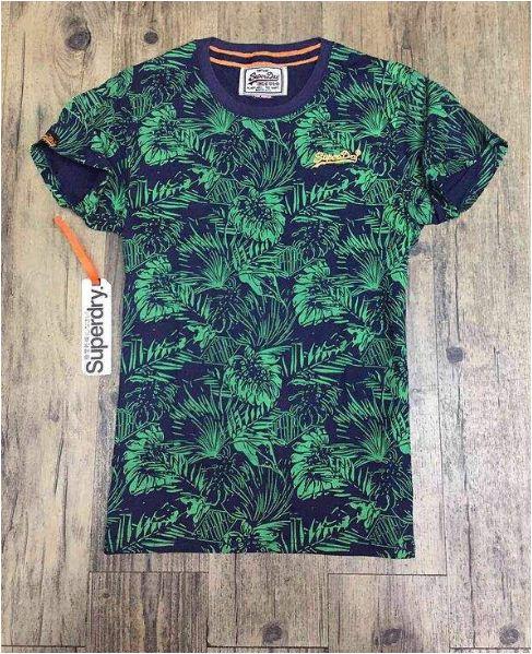 Superdry Lillie Palm Orchid Print T-shirt-Green - Obeezi