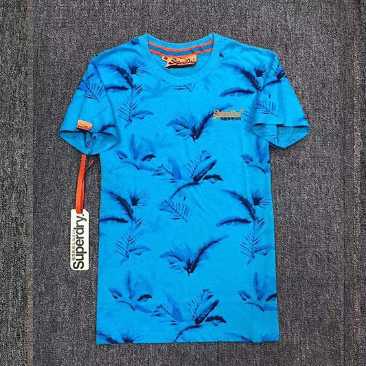 Superdry Mens Southbank Surf Cali Palms T-shirt Blue - Obeezi