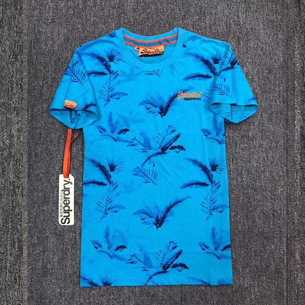 Superdry Mens Southbank Surf Cali Palms T-shirt Blue - Obeezi