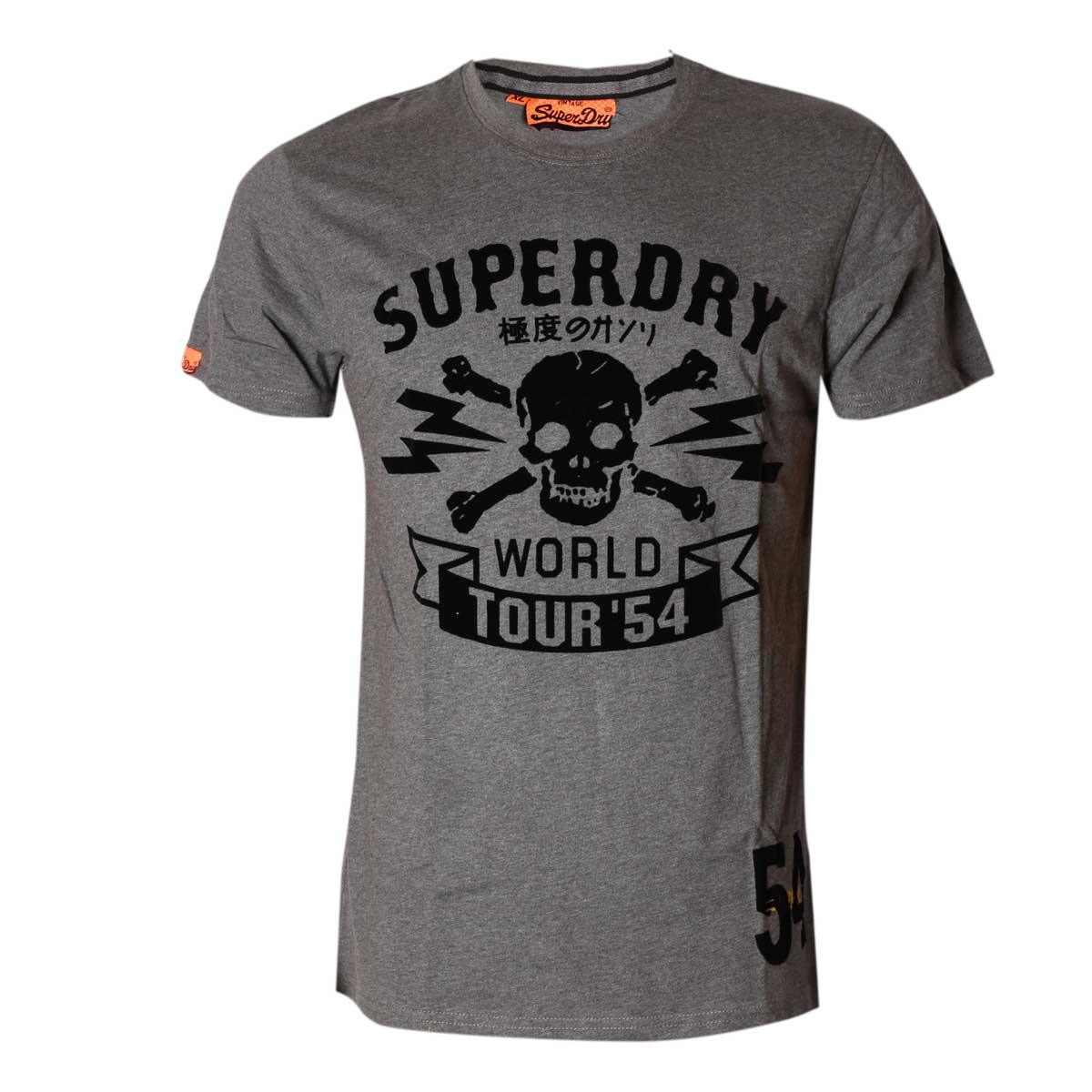 SuperDry World tour 54 T shirt Ash - Obeezi