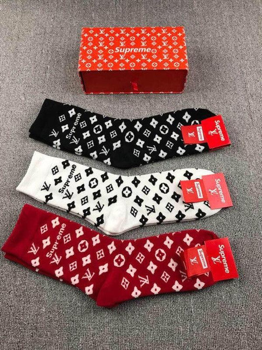 Supreme 3 Pair x LV Sock Box - Obeezi.com