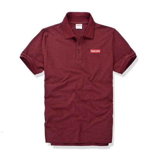 Supreme Custom Fit Inscripted Logo Polo- Wine - Obeezi