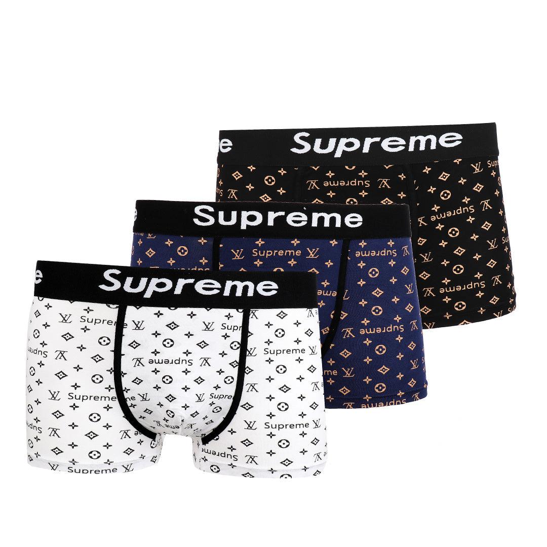 Supreme Elastic WaistBand Logo Designed 3 In 1 Boxers - Obeezi.com