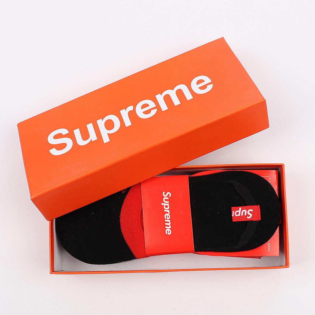 Supreme foot cover 5 In 1 Black Grey White Navy Blue Ash socks - Obeezi.com