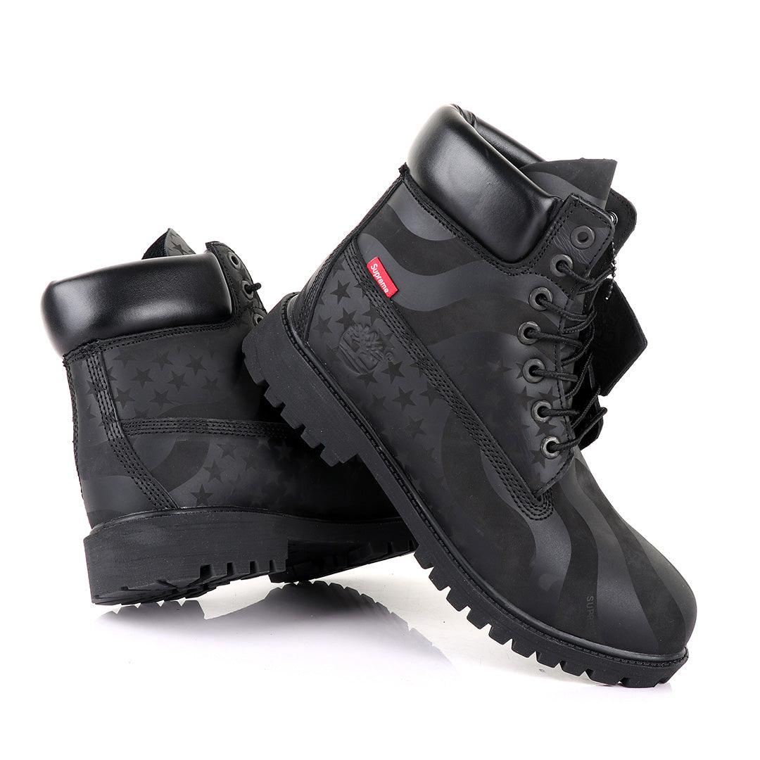 Supreme Timberland Limited Edition Usa Black Hightop boots - Obeezi