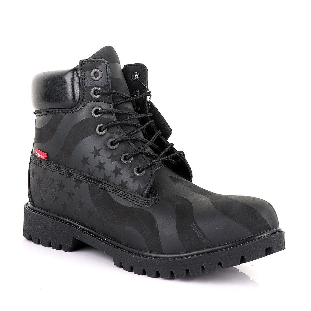 Supreme Timberland Limited Edition Usa Black Hightop boots - Obeezi