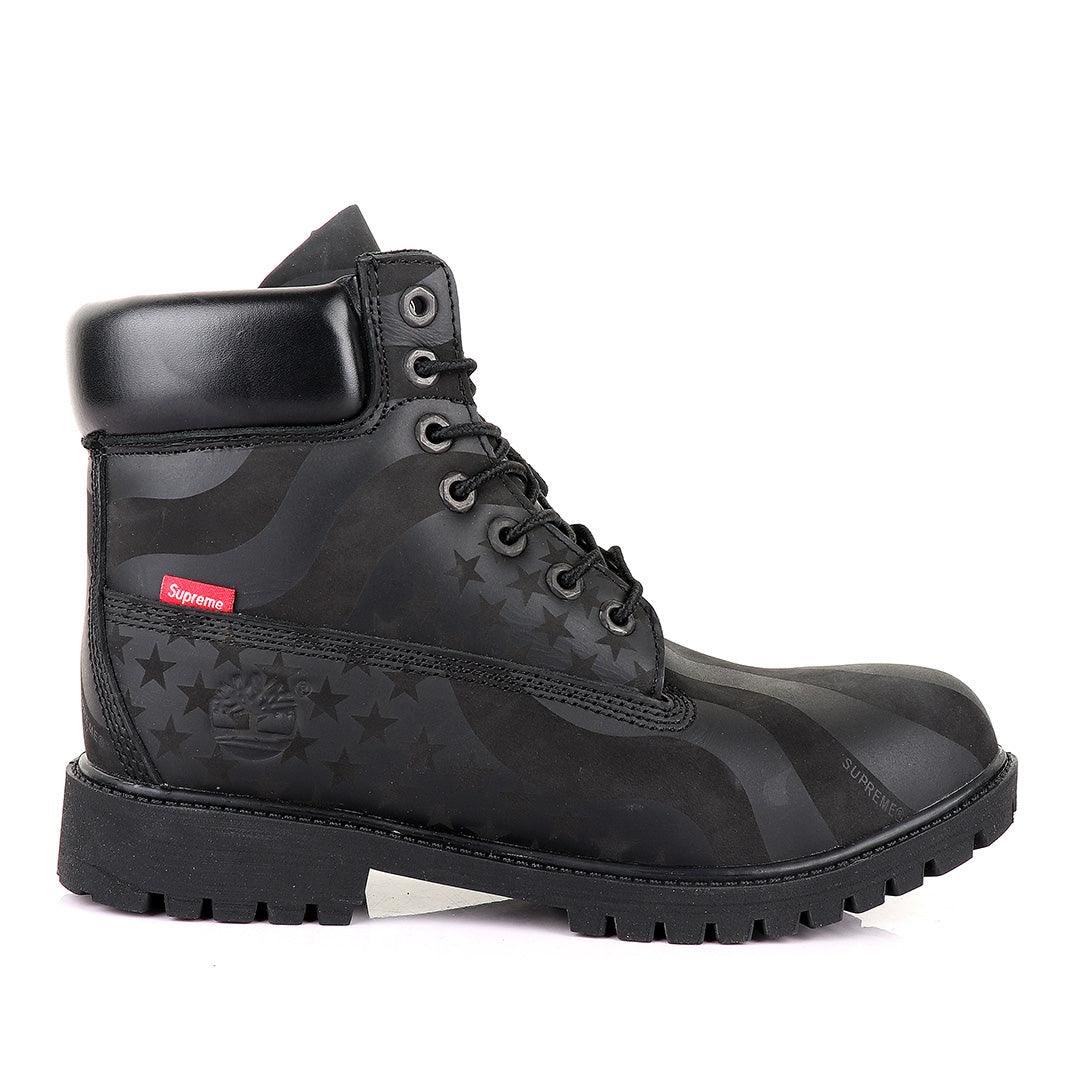 Supreme Timberland Limited Edition Usa Black Hightop boots - Obeezi