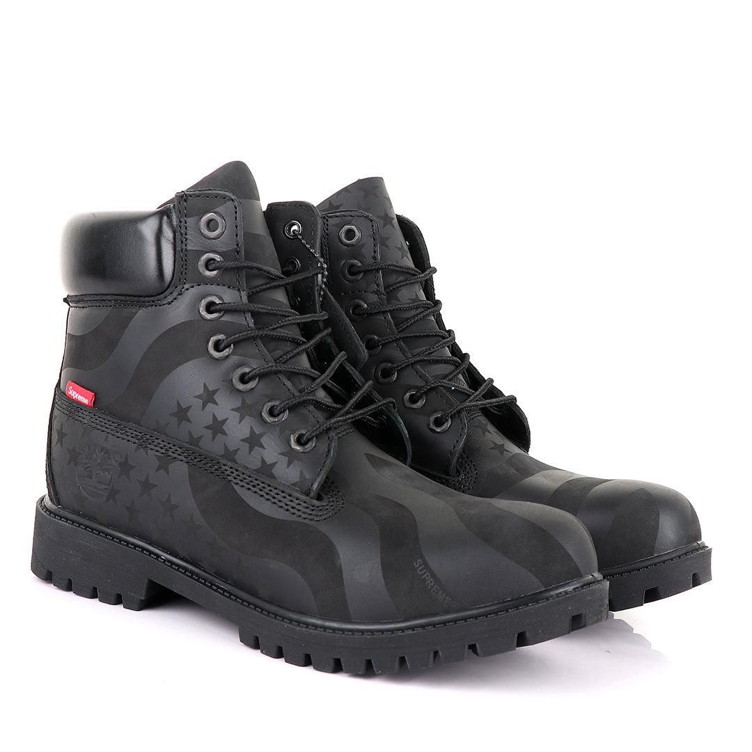 Supreme Timberland Limited Edition Usa Black Hightop boots - Obeezi