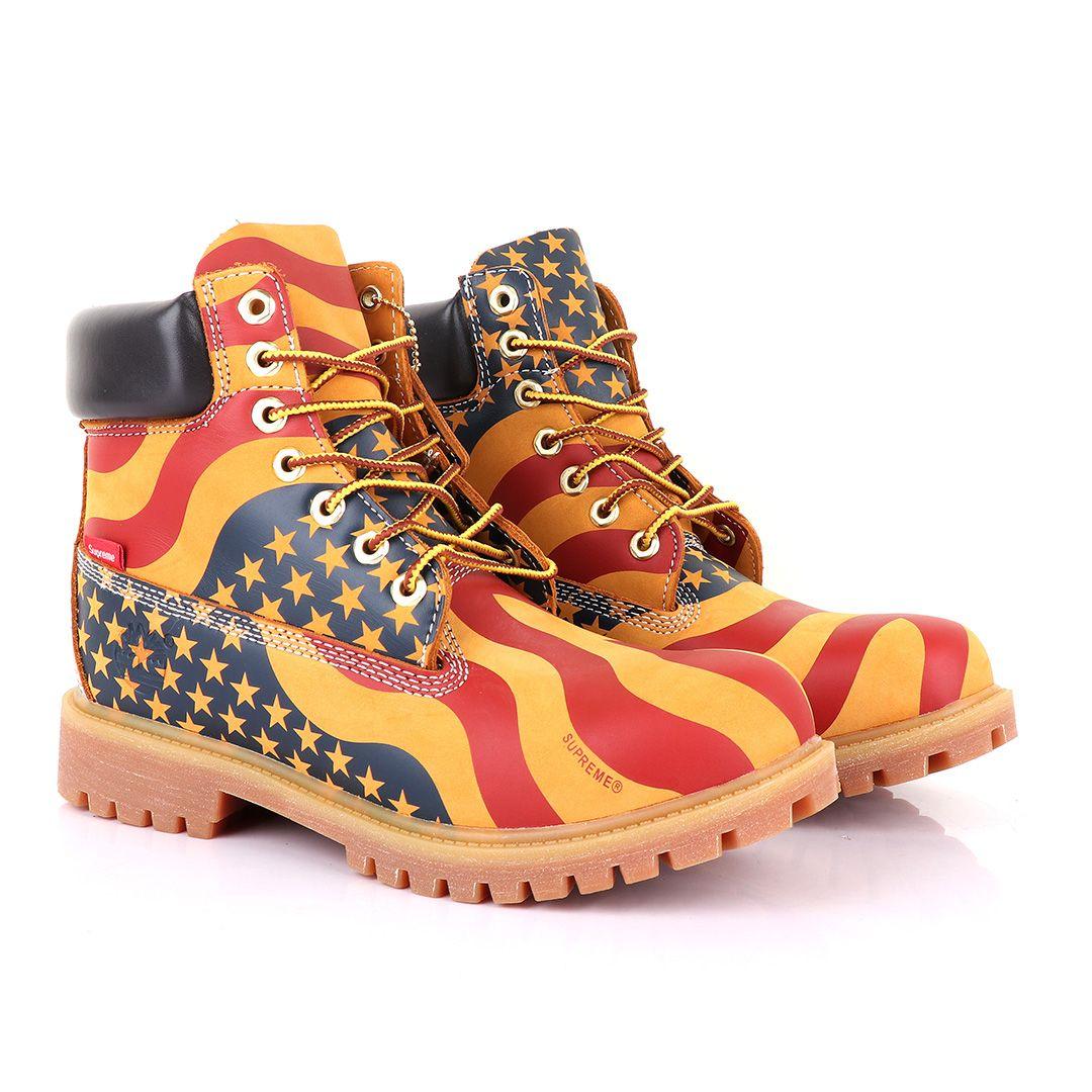 Supreme Timberland Limited Edition Usa Brown Hightop boots - Obeezi