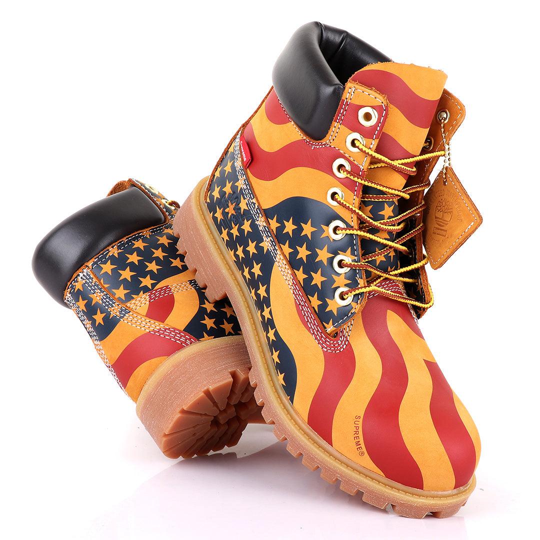 Supreme Timberland Limited Edition Usa Brown Hightop boots - Obeezi