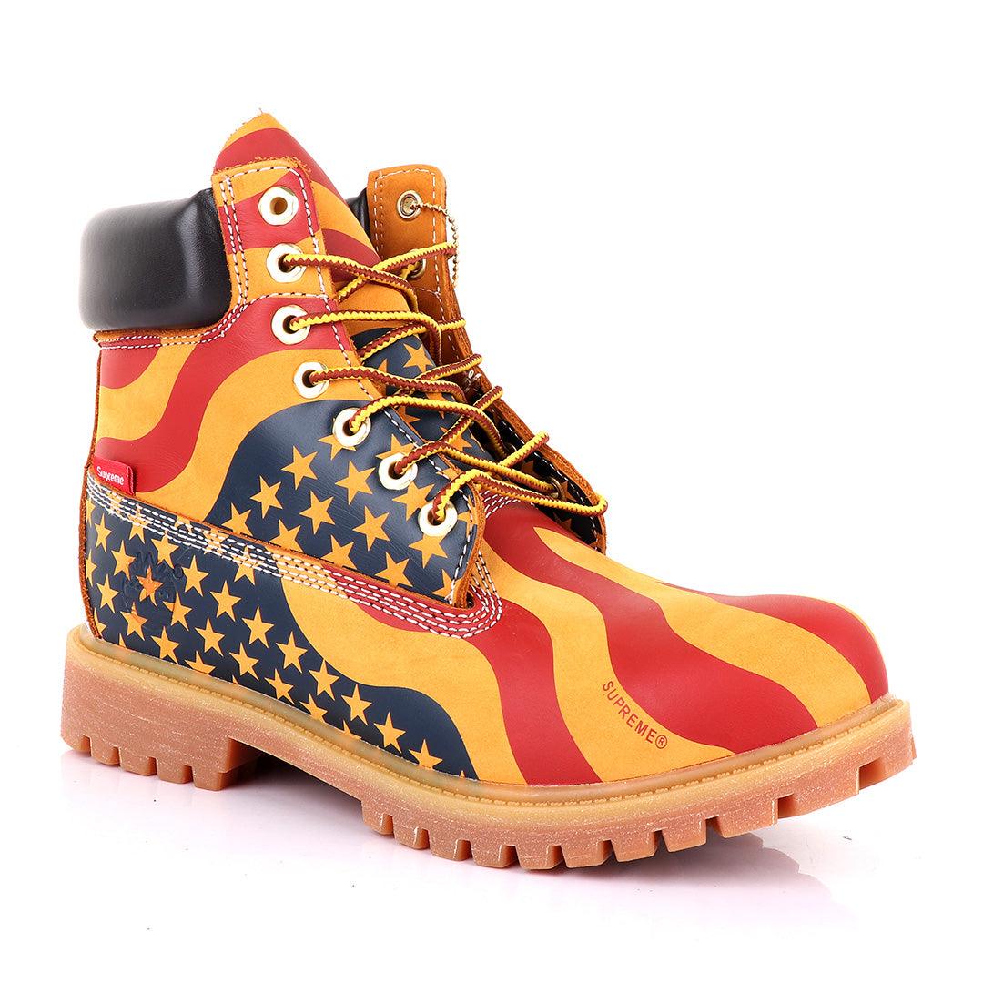Supreme Timberland Limited Edition Usa Brown Hightop boots - Obeezi