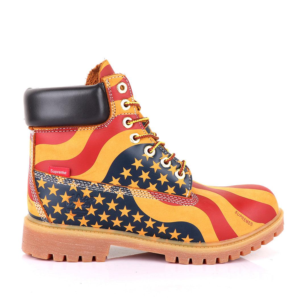 Supreme Timberland Limited Edition Usa Brown Hightop boots - Obeezi