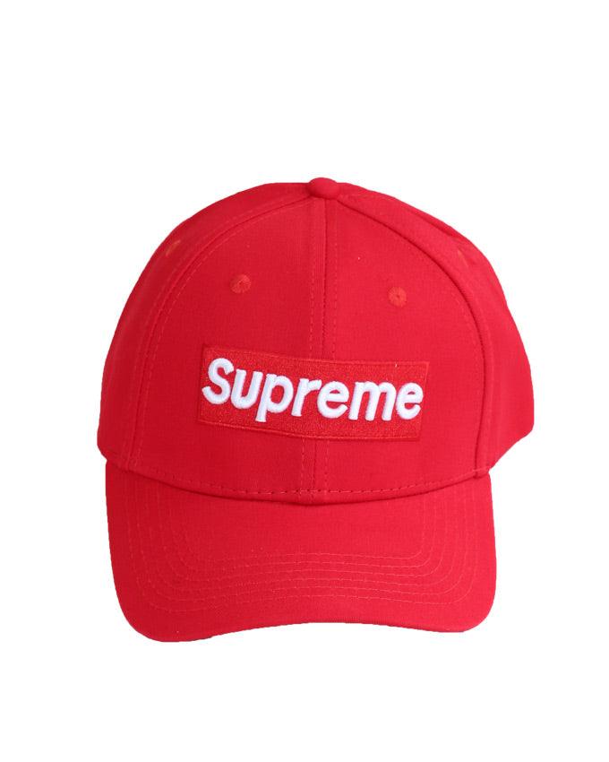 Supreme Unisex Square Logo Patch Baseball Curved Adjustable Hat Red White - Obeezi.com