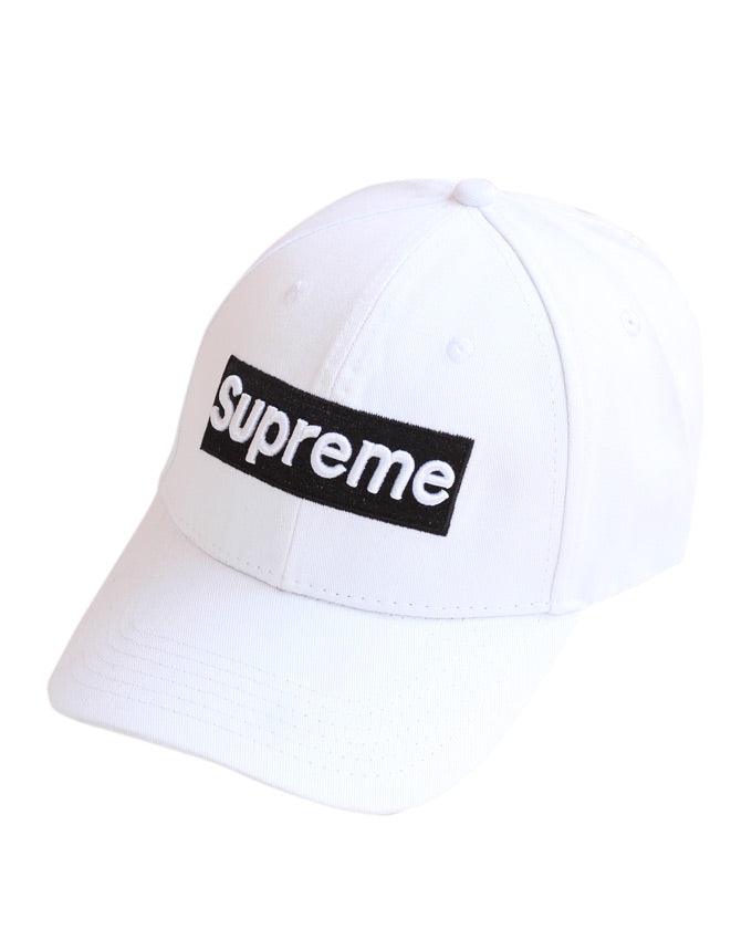Supreme Unisex Square Logo Patch Baseball Curved Adjustable Hat White Black - Obeezi.com