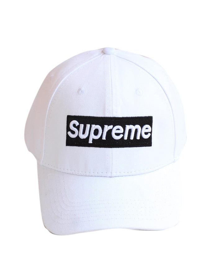 Supreme Unisex Square Logo Patch Baseball Curved Adjustable Hat White Black - Obeezi.com
