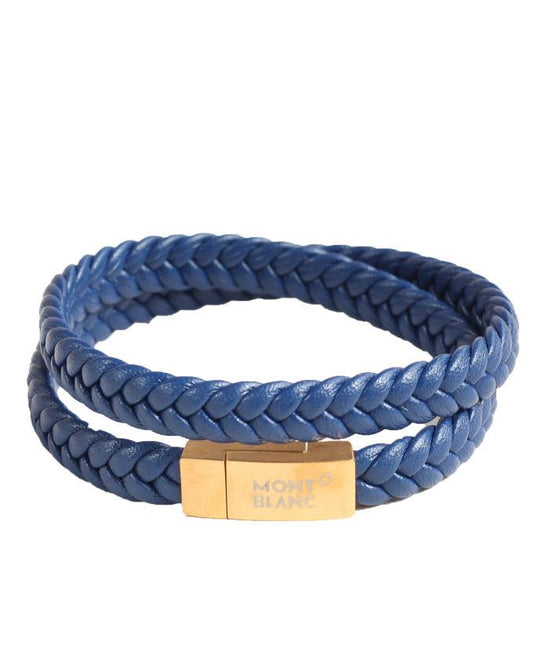 Tateossian Monte Carlo Leather Bracelet Blue - Obeezi.com