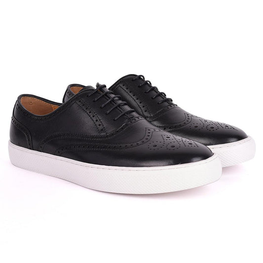 Taylors Tassel And Brogues Designed Men's Sneakers Shoe- Black - Obeezi.com