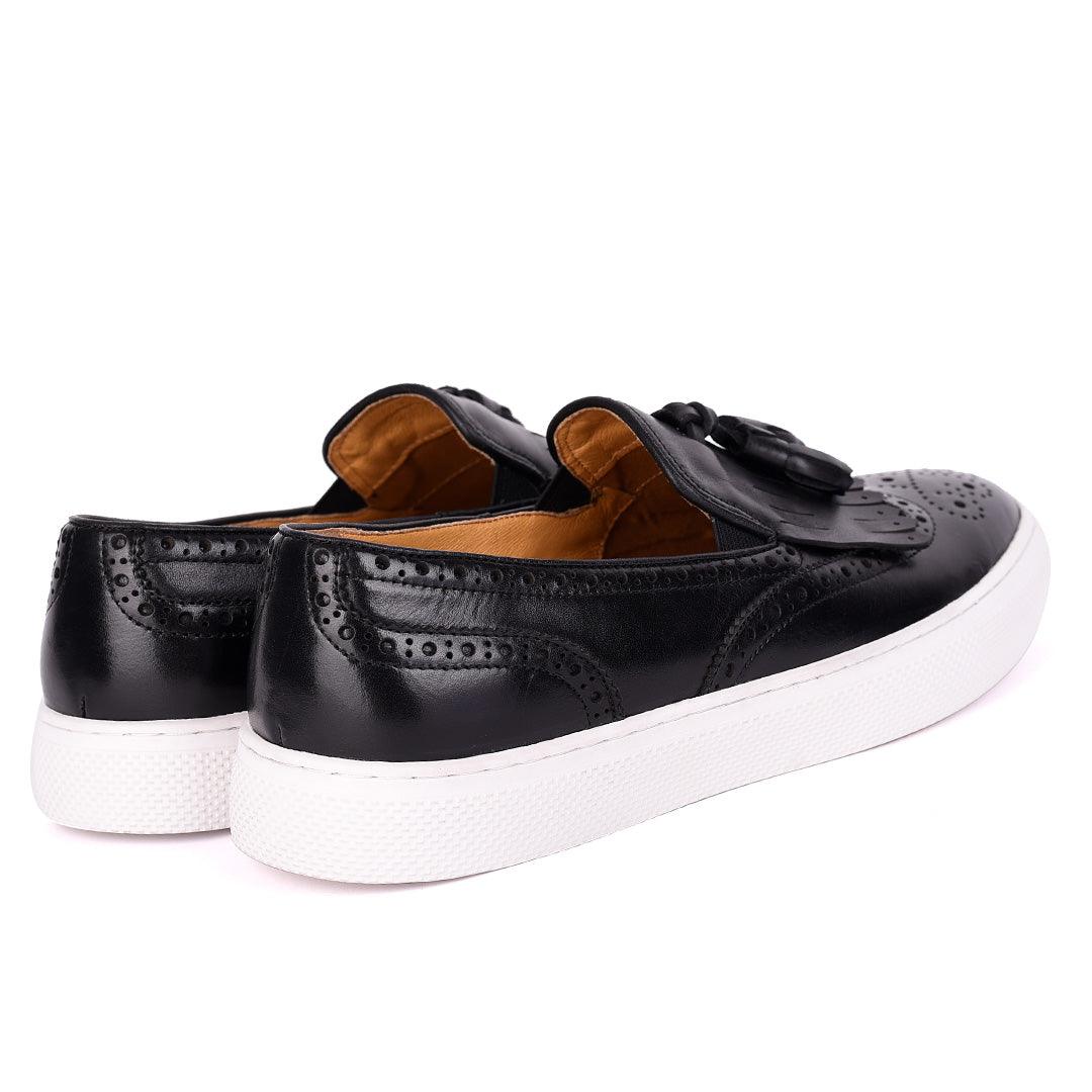 Taylors Tassel And Fringe Brogues Designed Men's Sneakers Shoe- Black - Obeezi.com