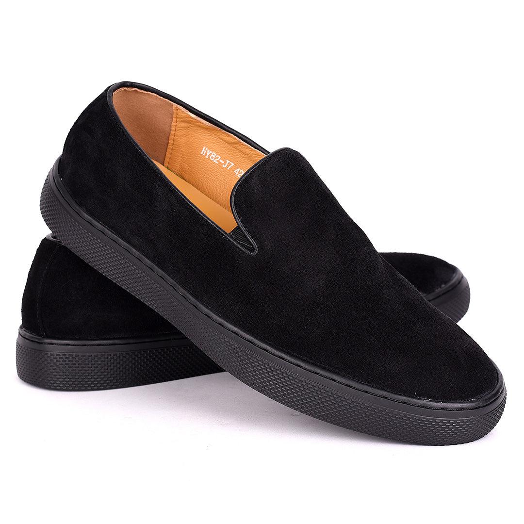 Terry Taylors All Black Suede Leather Sneaker Shoe - Obeezi.com