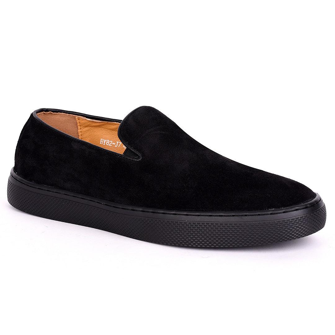 Terry Taylors All Black Suede Leather Sneaker Shoe - Obeezi.com