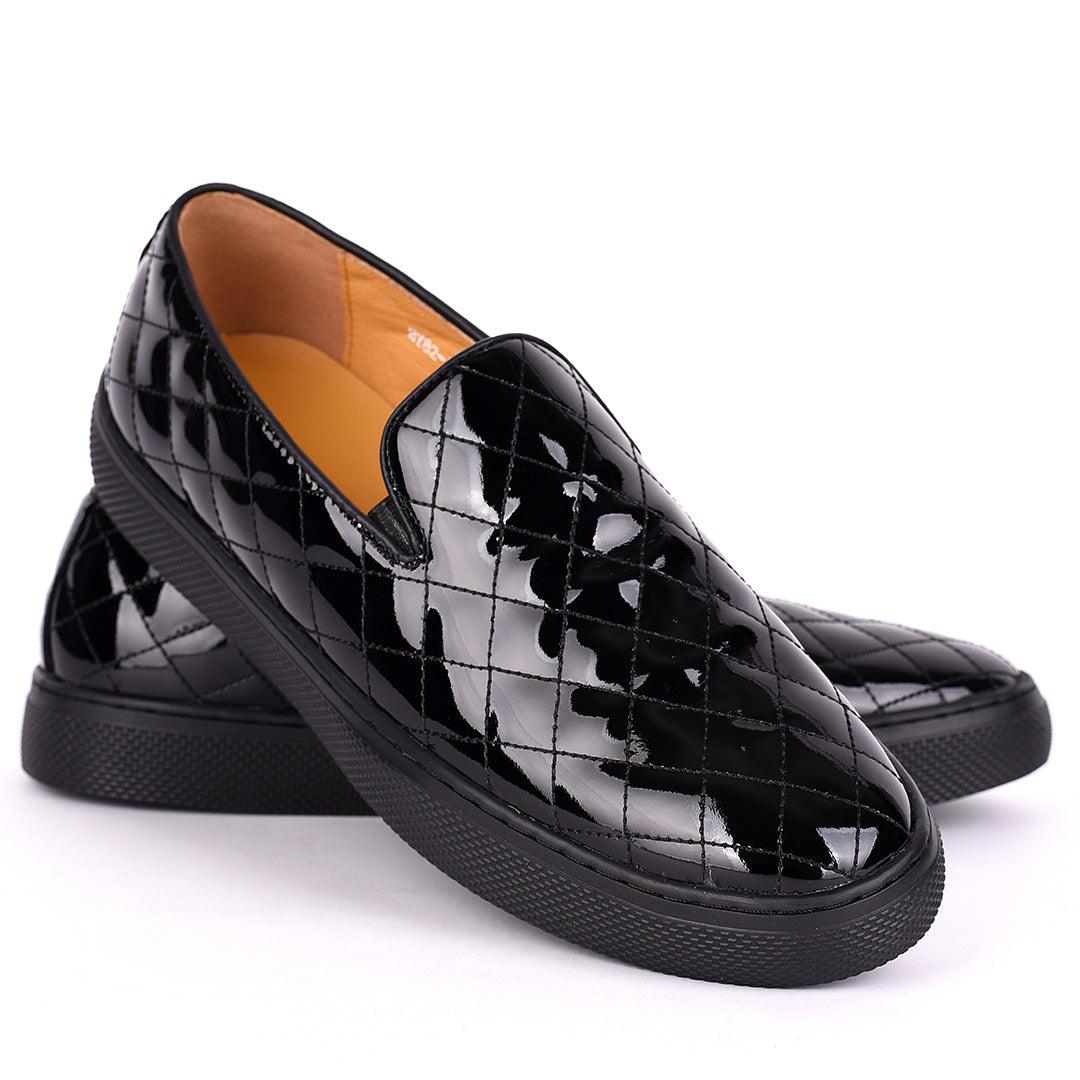 Terry Taylors Black Harold Patent Men's Sneaker Shoe - Obeezi.com