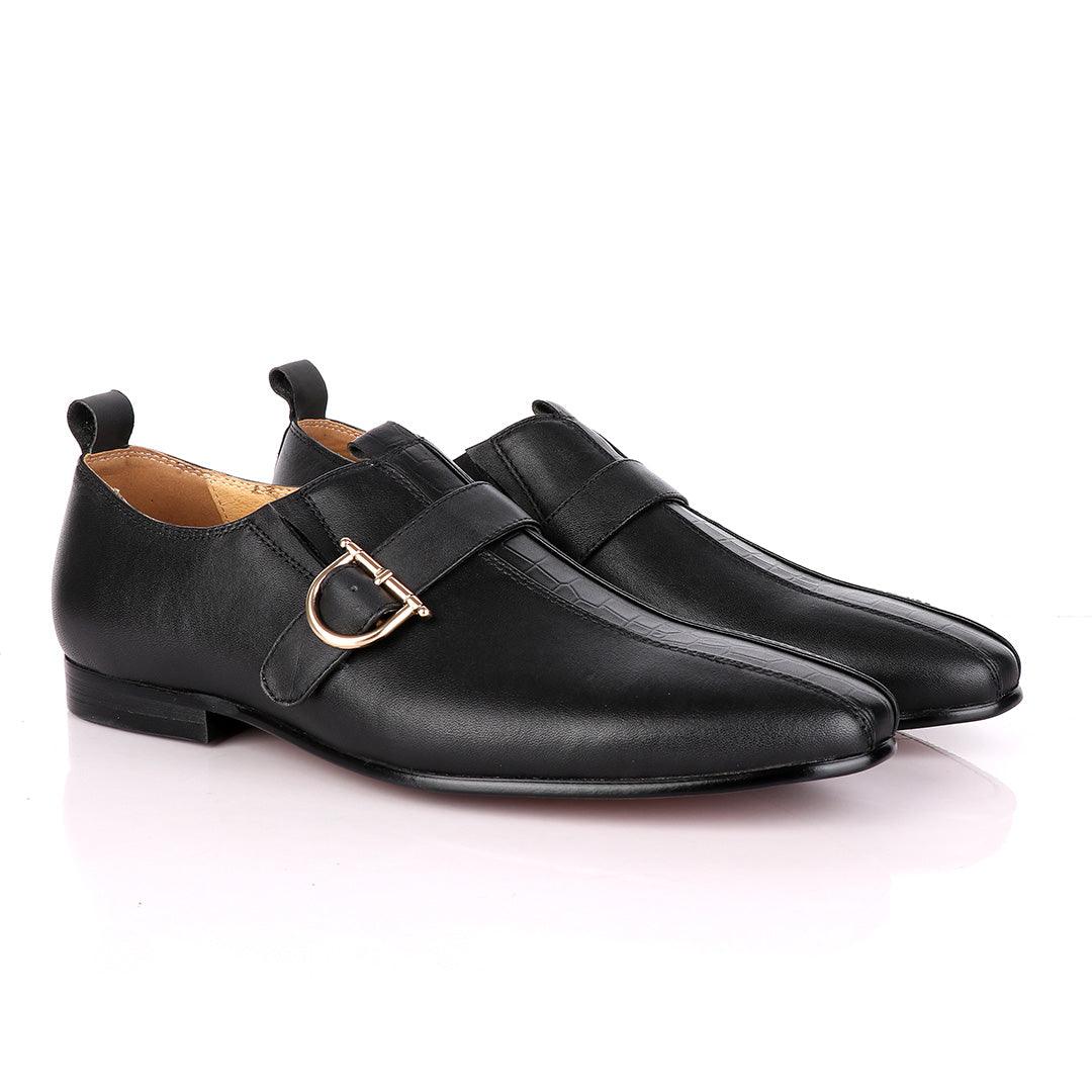 Terry Taylors Black Side Buckle Formal Shoe - Obeezi