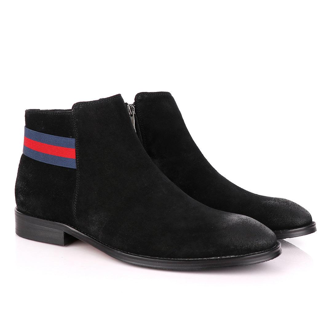 Terry Taylors Black Suede Chelsea Formal Boot. - Obeezi