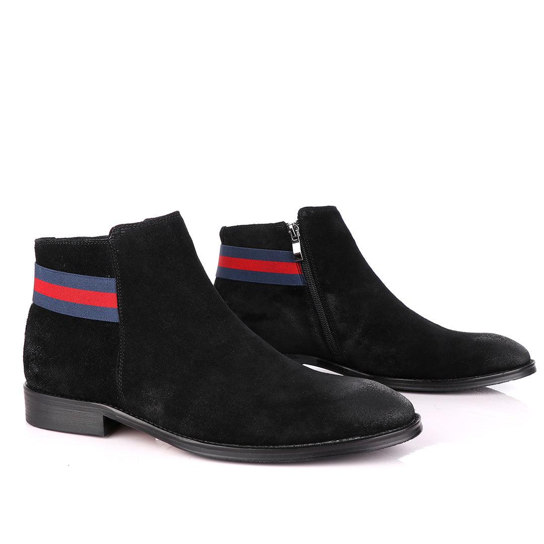Terry Taylors Black Suede Chelsea Formal Boot. - Obeezi