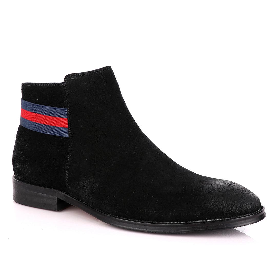 Terry Taylors Black Suede Chelsea Formal Boot. - Obeezi