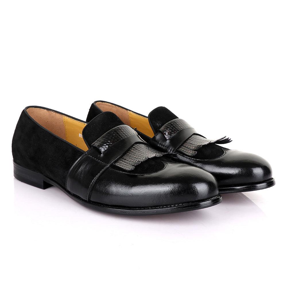 Terry Taylors Black Suede Lashes with Leather shoe - Obeezi