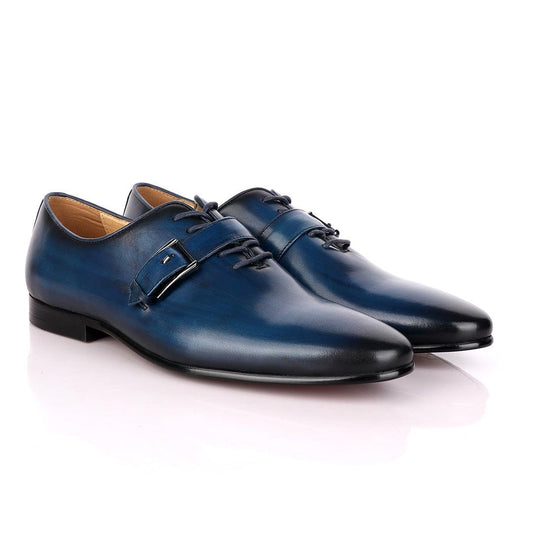 Terry Taylors Blue Lace up with Side Buckle Formal Shoe - Obeezi