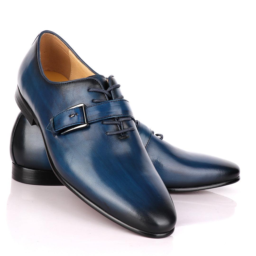Terry Taylors Blue Lace up with Side Buckle Formal Shoe - Obeezi