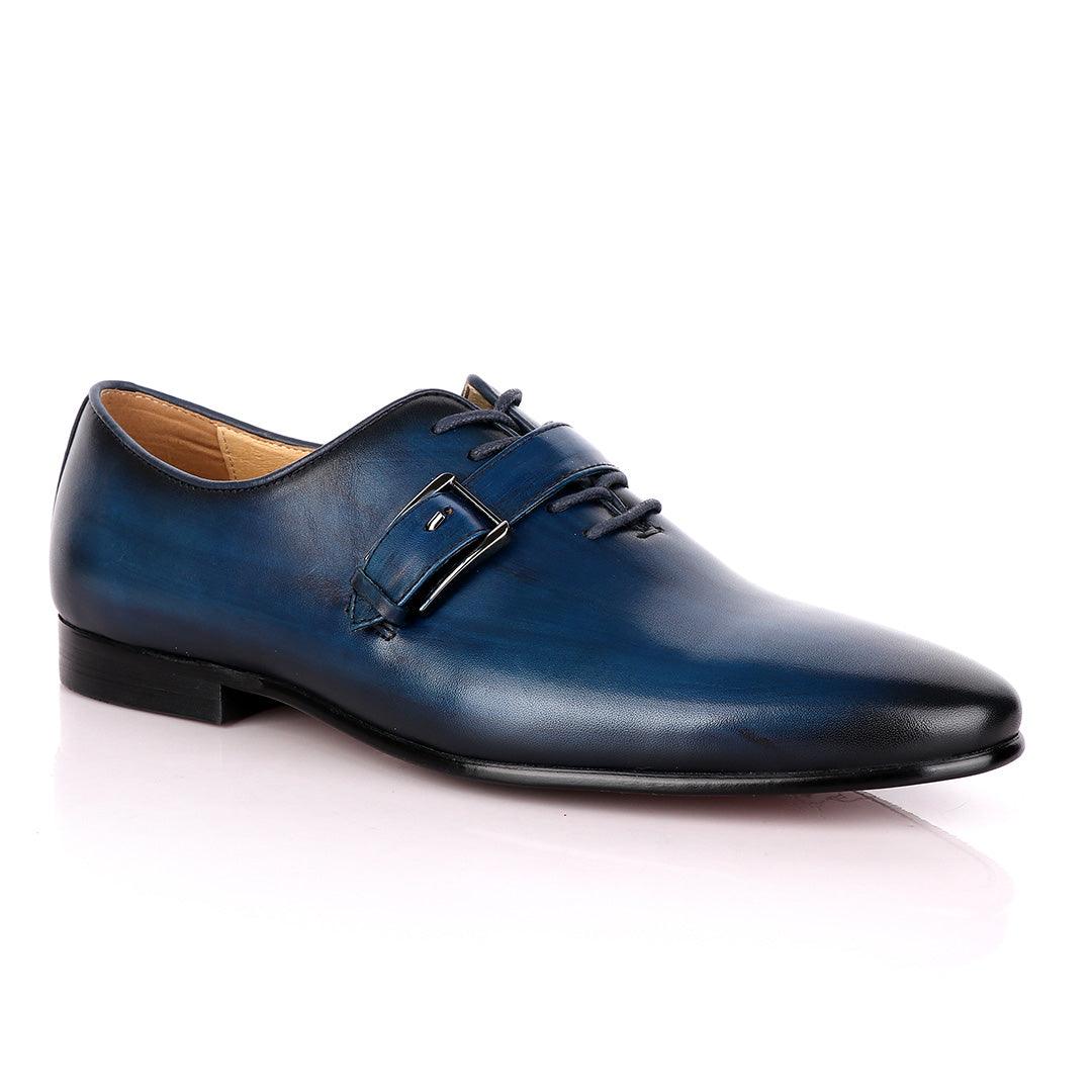 Terry Taylors Blue Lace up with Side Buckle Formal Shoe - Obeezi