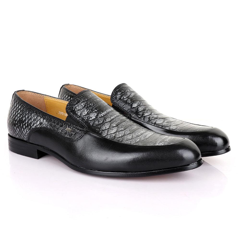 Terry Taylors Classic Black and Grey Leather Shoe - Obeezi