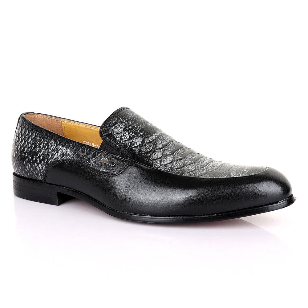 Terry Taylors Classic Black and Grey Leather Shoe - Obeezi