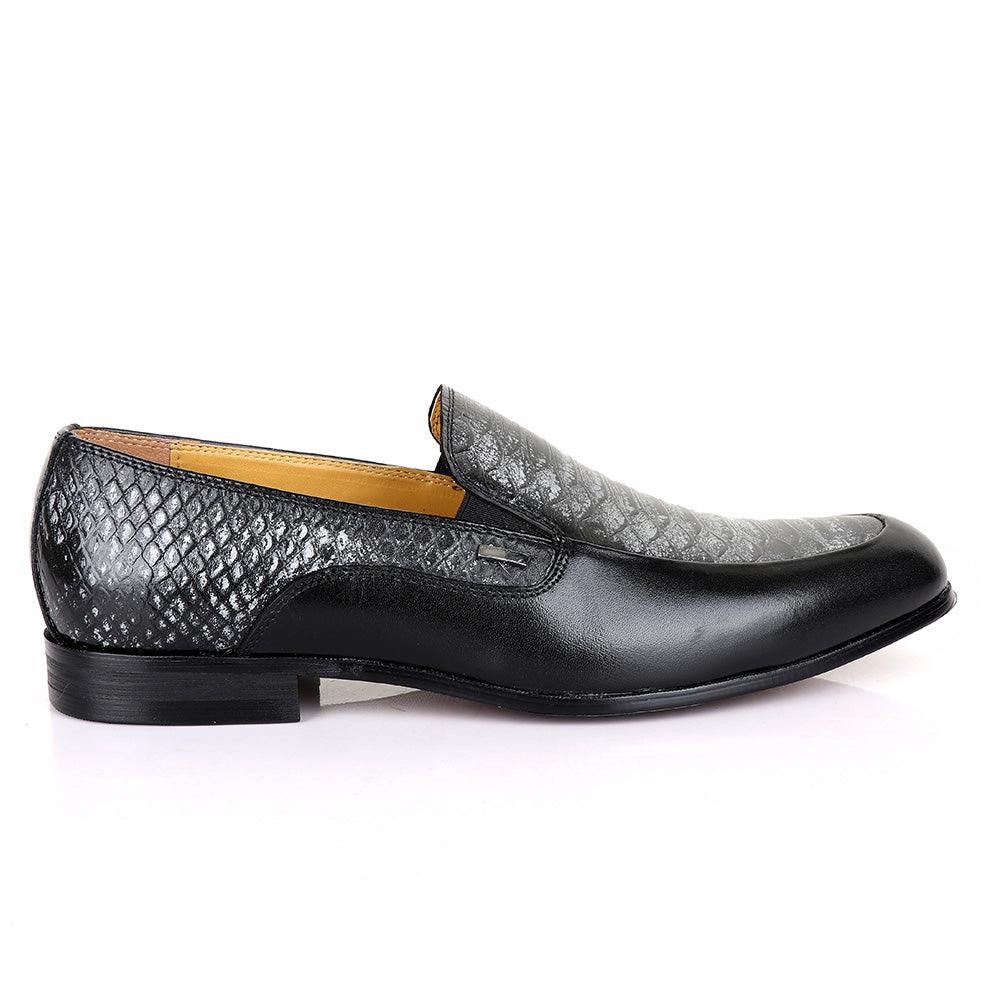 Terry Taylors Classic Black and Grey Leather Shoe - Obeezi