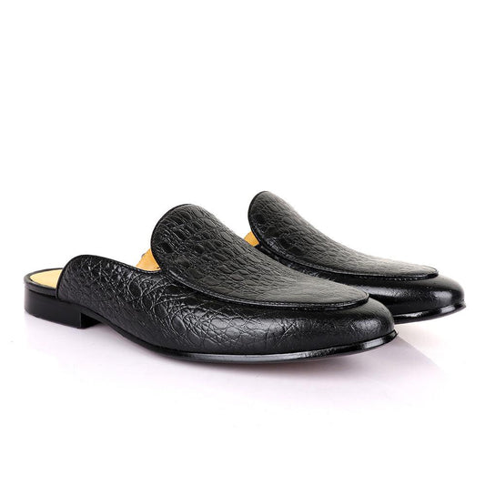 Terry Taylors Classic Croc Black Mole Leather Shoe - Obeezi