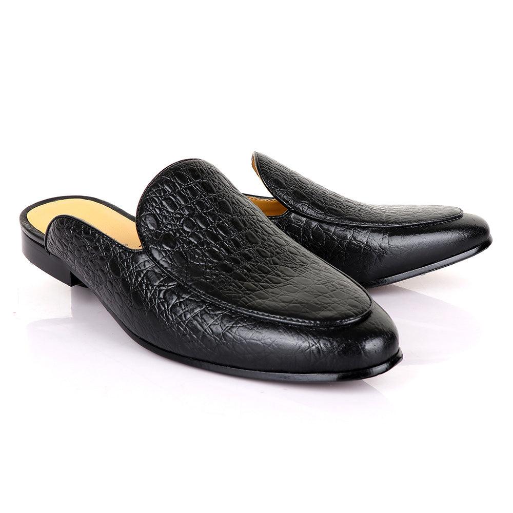 Terry Taylors Classic Croc Black Mole Leather Shoe - Obeezi