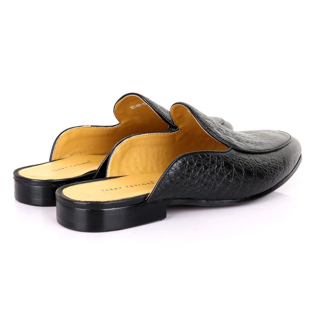 Terry Taylors Classic Croc Black Mole Leather Shoe - Obeezi