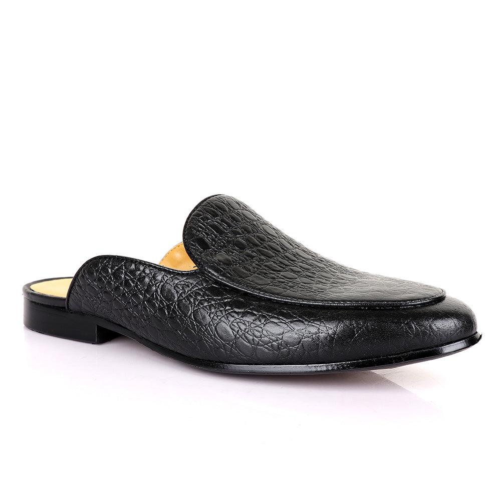 Terry Taylors Classic Croc Black Mole Leather Shoe - Obeezi