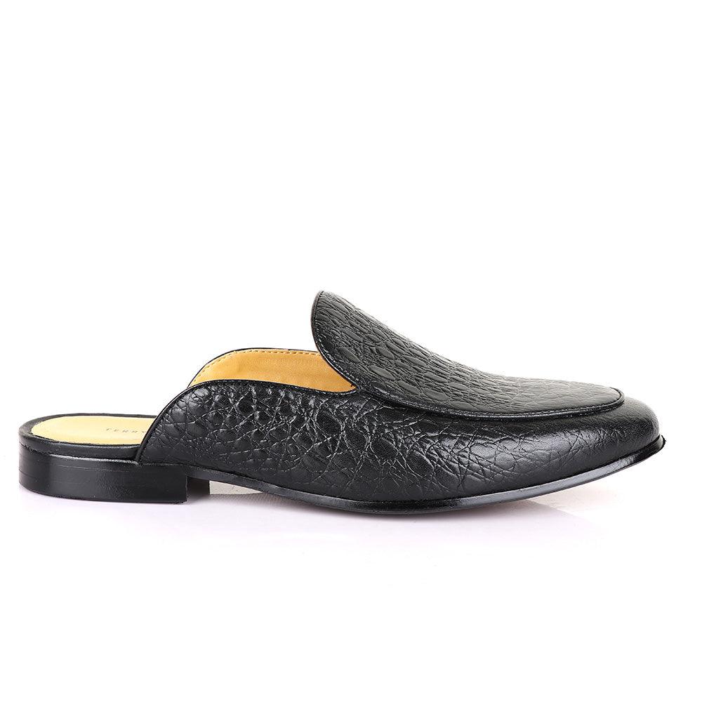 Terry Taylors Classic Croc Black Mole Leather Shoe - Obeezi