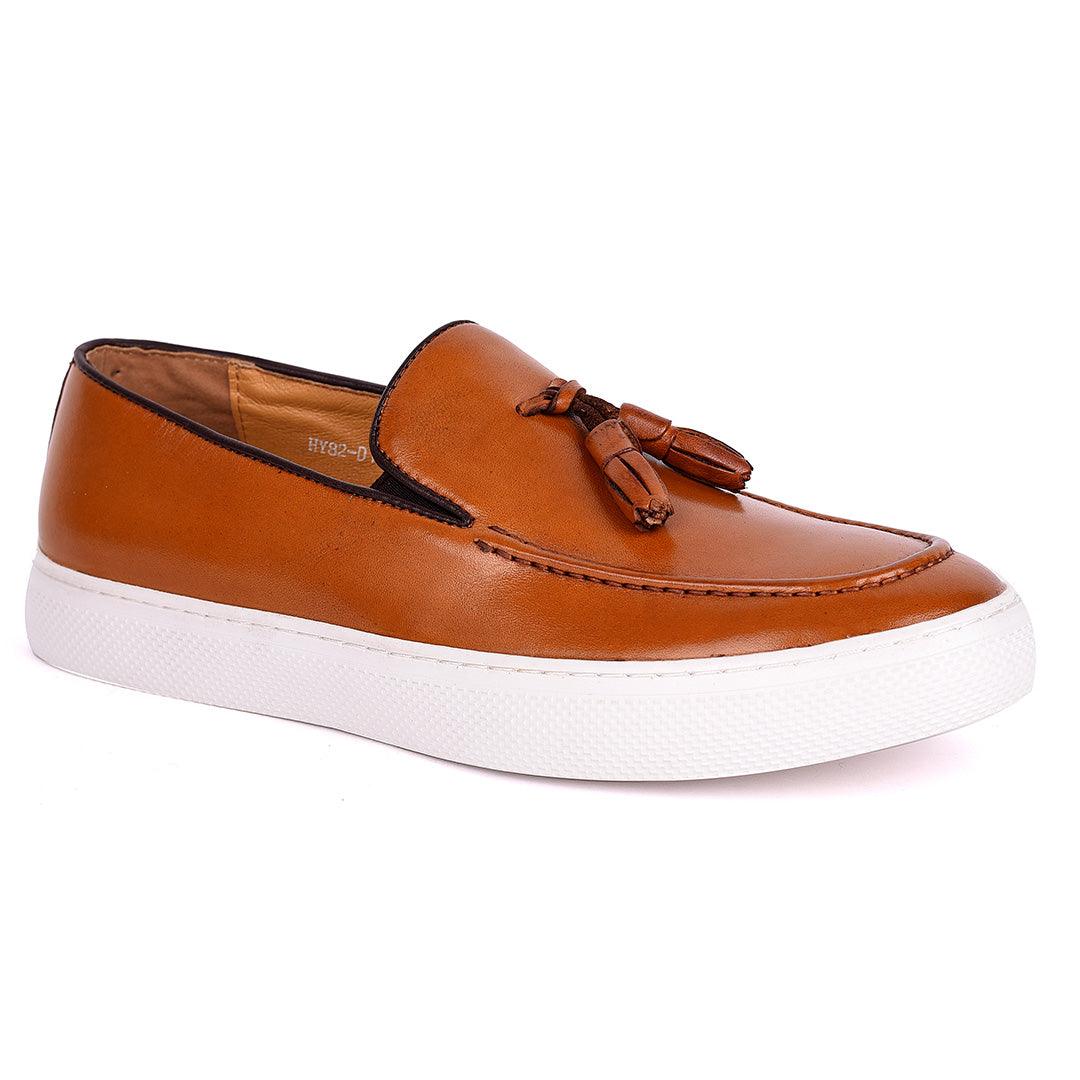 Terry Taylors Classic Tassel Designed Men's Sneaker Shoe- Brown - Obeezi.com