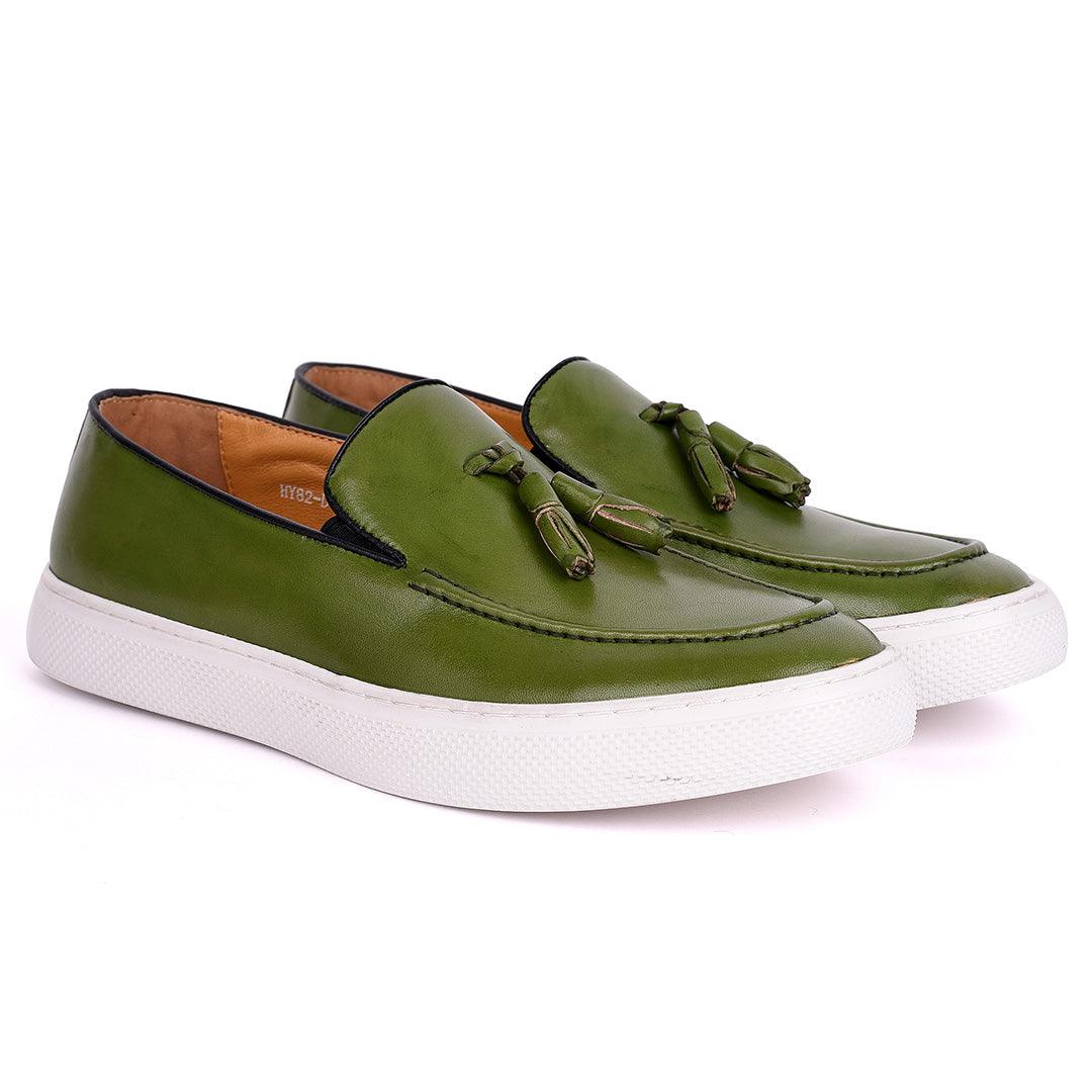 Terry Taylors Classic Tassel Designed Men's Sneaker Shoe- Green - Obeezi.com