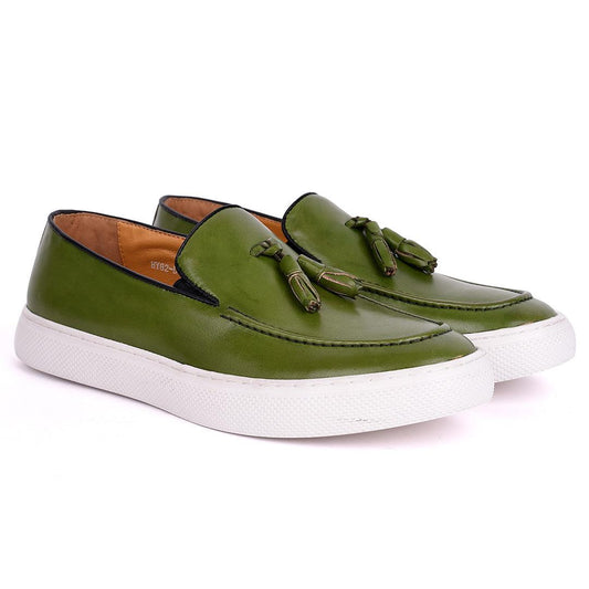 Terry Taylors Classic Tassel Designed Men's Sneaker Shoe- Green - Obeezi.com